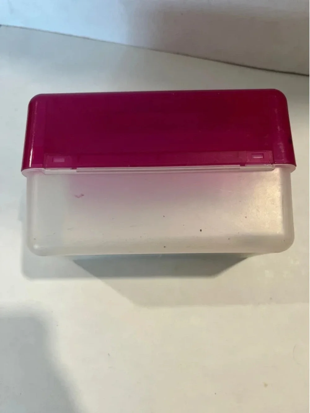 Index card box with cards